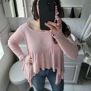 Lululemon size 10 pink sweater, crop front